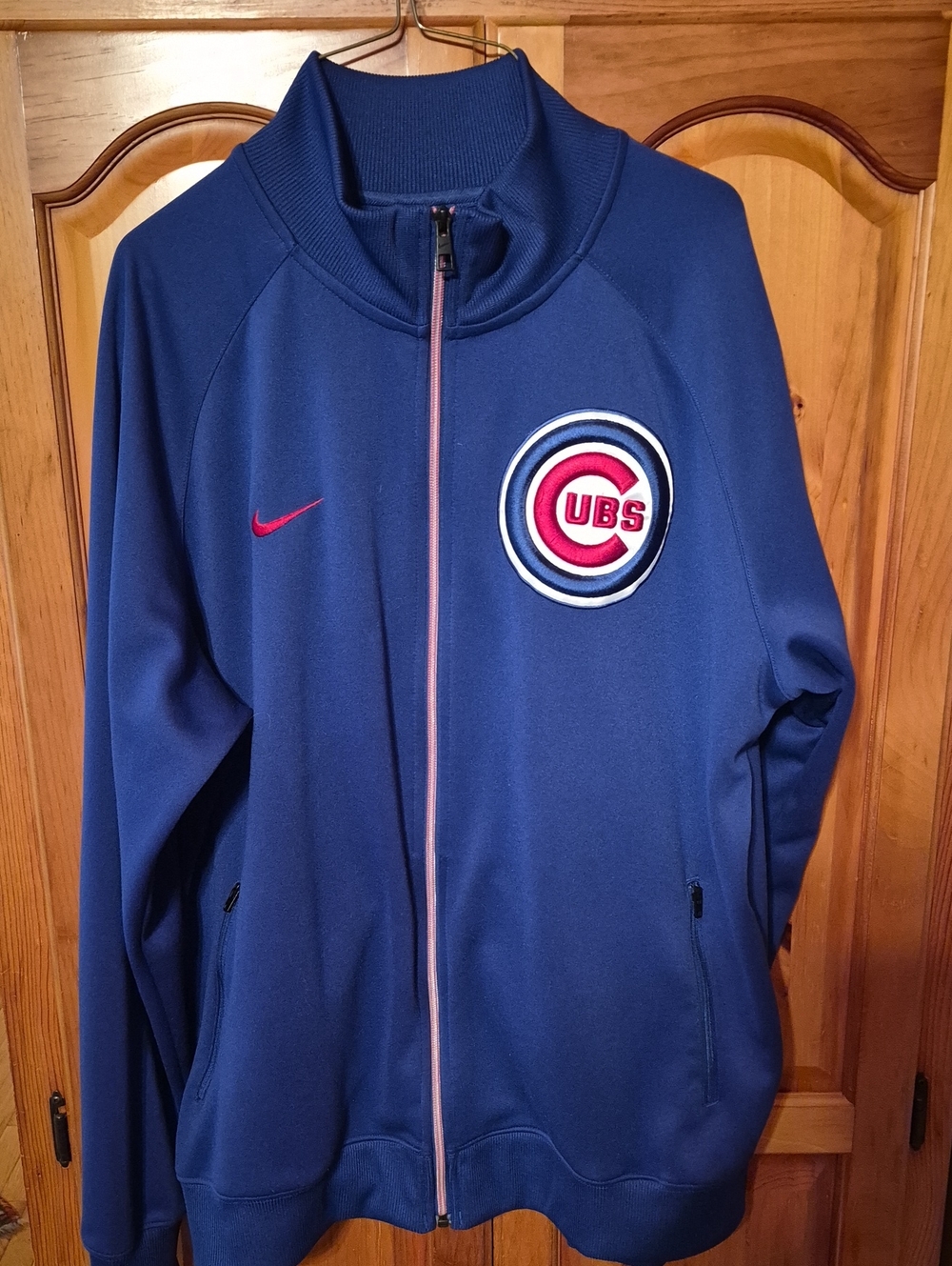 Nike MLB Chicago Cubs Track Jacket Blue Red Mens XL